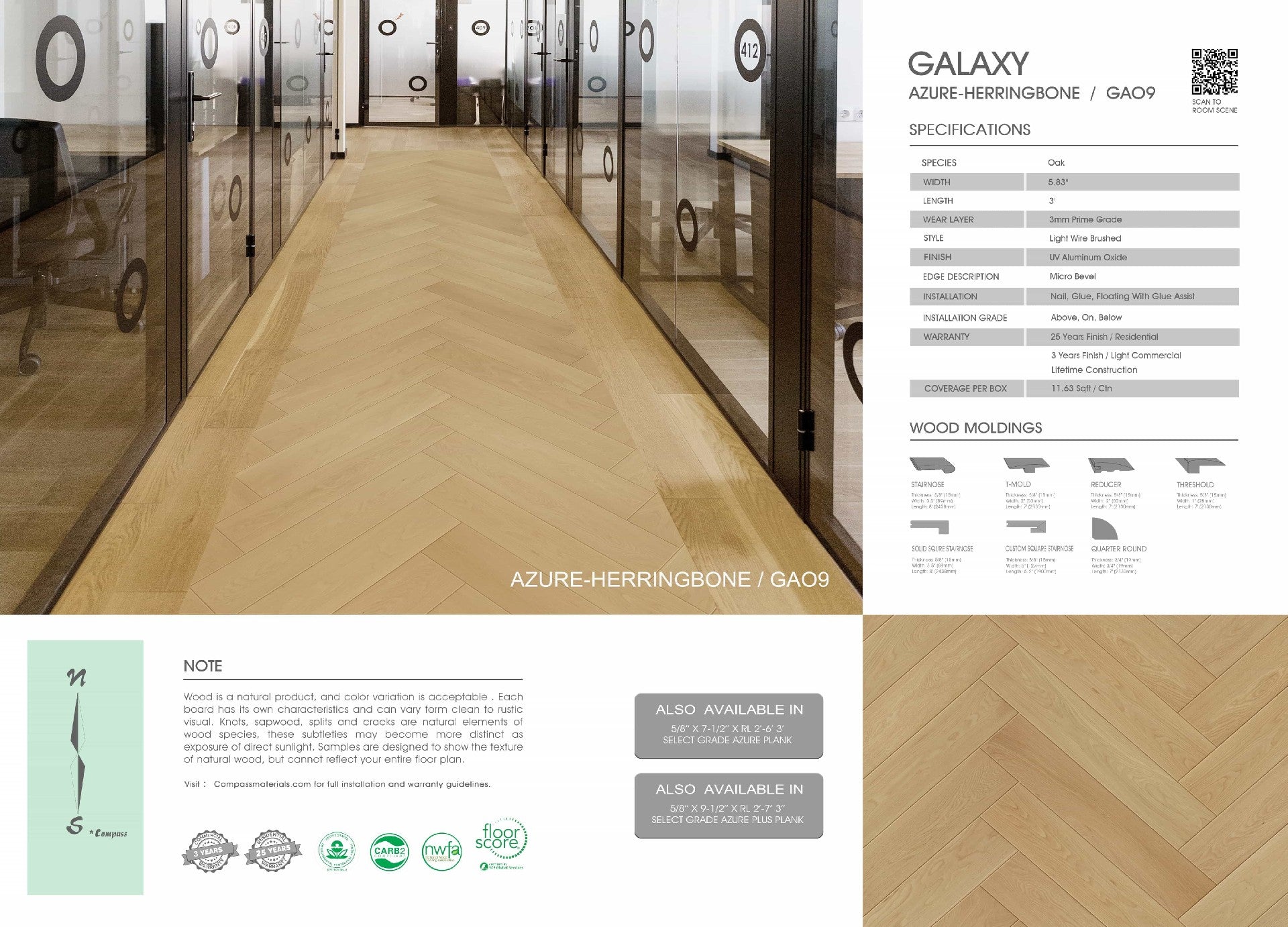 Herringbone / Compass / Galaxy / Azure GAO9
