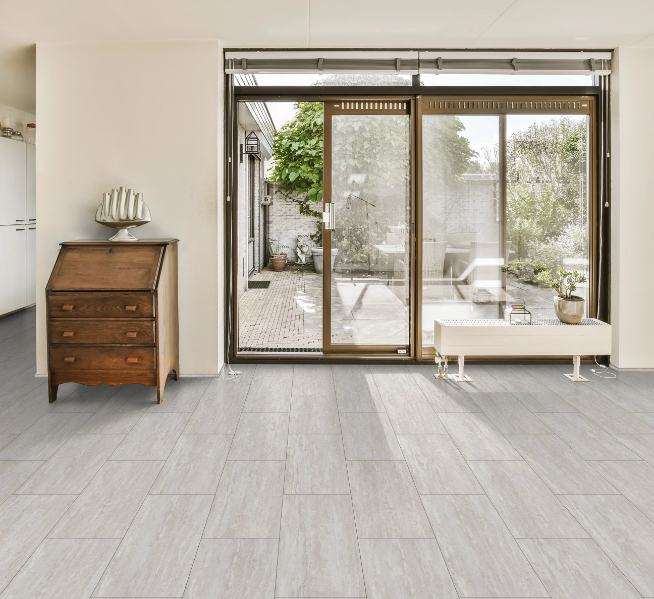 COREtec Plus Tile WPC - 12" Mari Travertine ($6.59 p/sf) VV872-12268