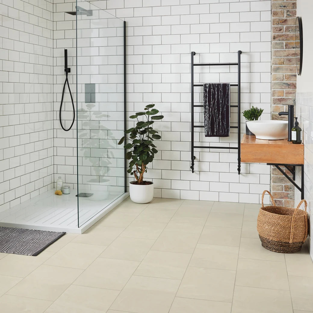Karndean Knight Tile Gluedown - 12" x 18" Ivory Riven Slate ST18