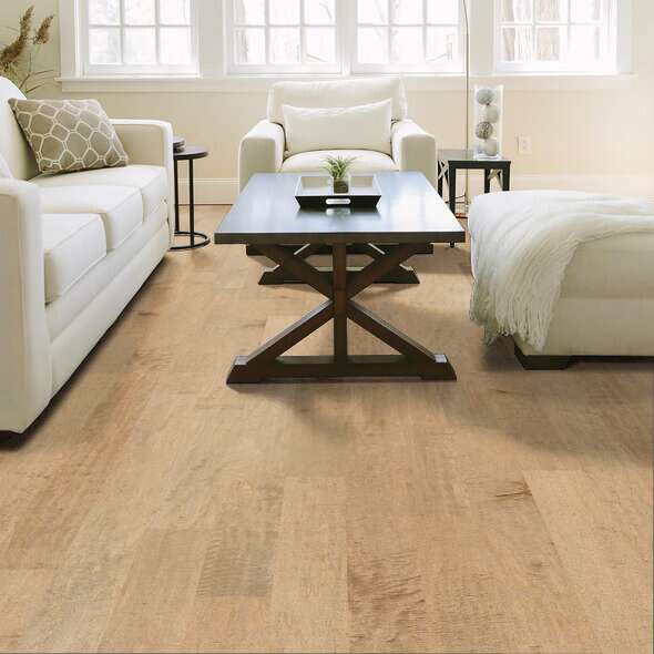 Light, natural tones and visible knots and splits create an unrefined look that illustrates the beauty of wood’s imperfection. Reflections Ash is part of the REPEL Collection with Splash-Proof Technology that guards against splashes and spills 2x better than untreated hardwood. It also features superior dent resistance and ScufResistⓇ Platinum finish to guard against scuffs.