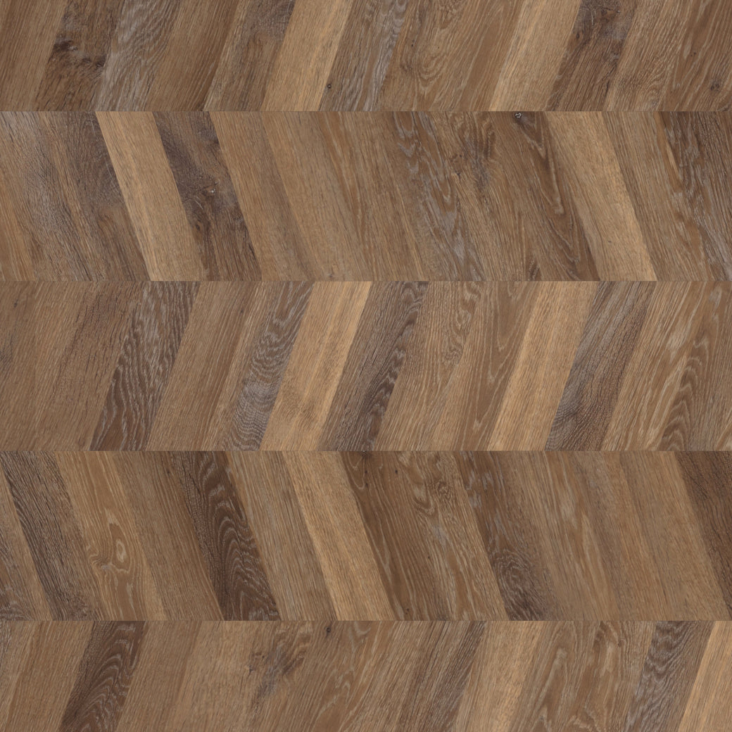 Karndean Knight Tile Gluedown - 9" x 48" Mid Limed Oak Chevron CH-KP96