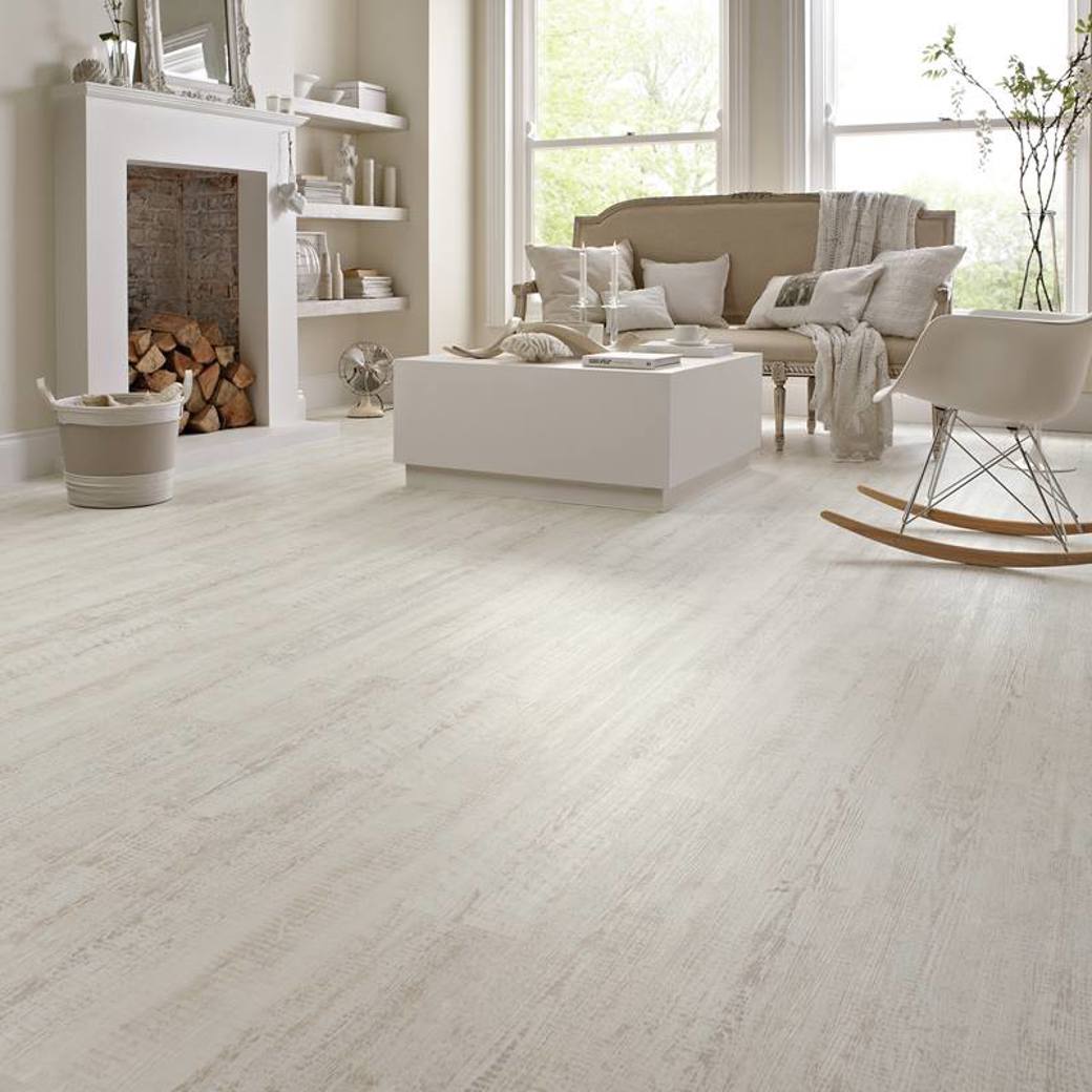 Karndean Knight Tile Gluedown - 6" x 36" White Painted Pine KP105