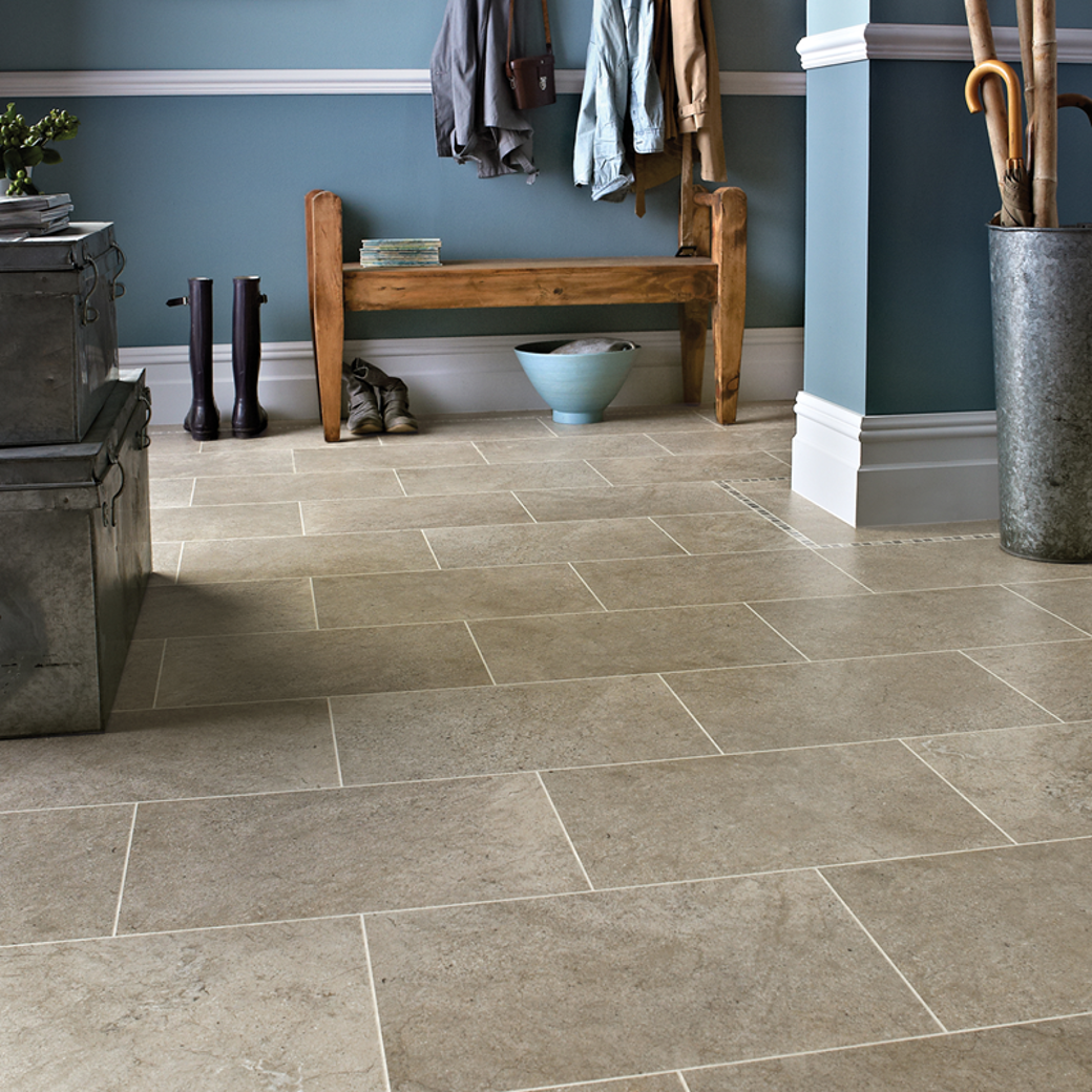Karndean Knight Tile Gluedown - 12" x 18" Portland Stone ST13
