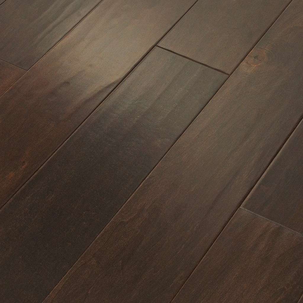 Subtle scraped maple flooring in bold, rich colors. Also available in a smooth surface version, Ocala.