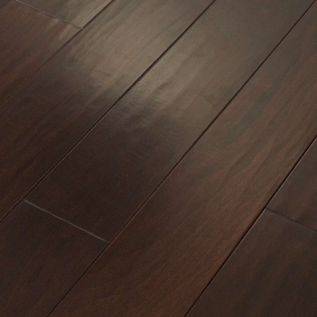 Subtle scraped maple flooring in bold, rich colors. Also available in a smooth surface version, Ocala.