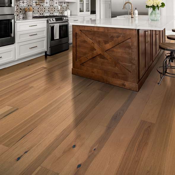 Water on wood? No worries. Repel Splash-Proof hardwood features an advanced water-resistant barrier that REPELS moisture the instant it strikes the surface, protecting your floors from everyday use. Each plank is finished with ScufResist Platinum Technology which protects your new flooring from household scuffing.