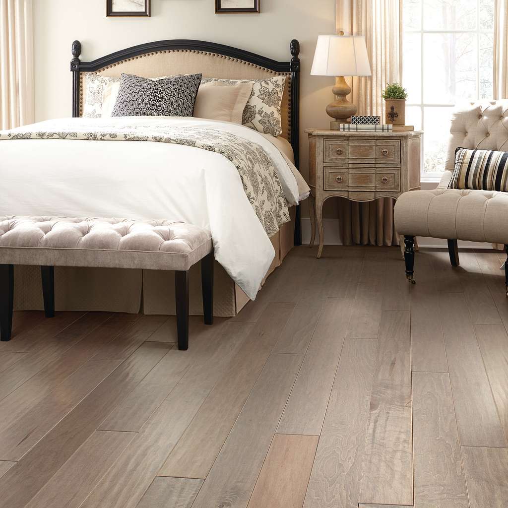 Subtle scraped maple flooring in bold, rich colors. Also available in a smooth surface version, Ocala.