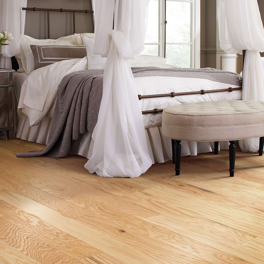 Classic hardwood flooring in both traditional and modern colors. This oak hardwood floor showcases the charm and natural beauty of hardwood, accentuated with a wide range of character. Offered in 3 1/4" and 5" widths.