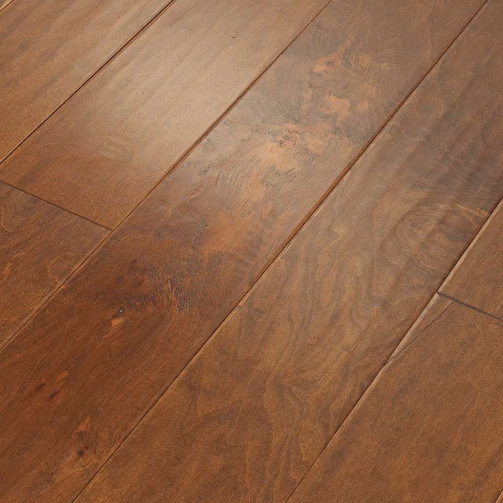 Subtle scraped maple flooring in bold, rich colors. Also available in a smooth surface version, Ocala.